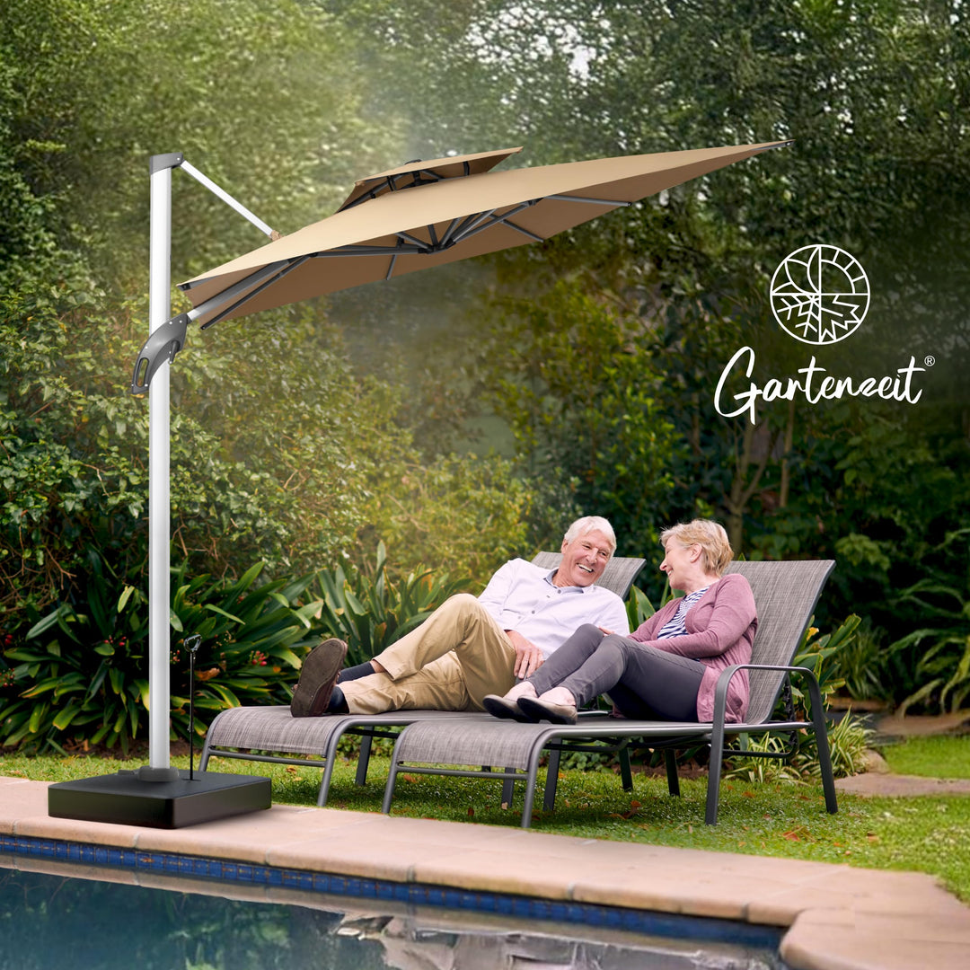 Sonnenschirmständer rollbar befüllbar 162 kg für Ampelschirme 84x84cm - Bild 7