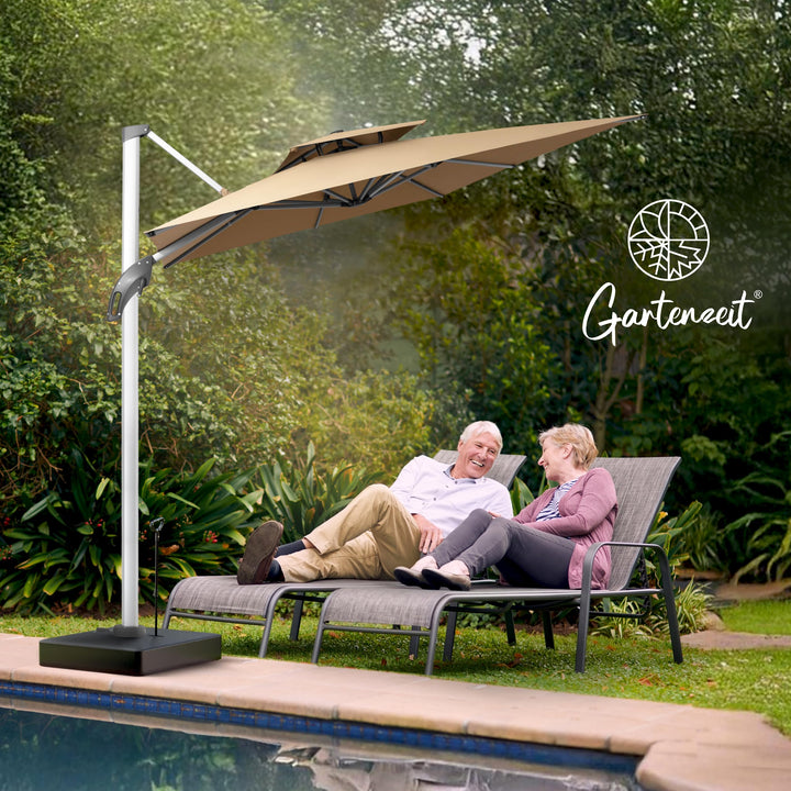 Sonnenschirmständer rollbar befüllbar 162 kg für Ampelschirme 84x84cm - Bild 7