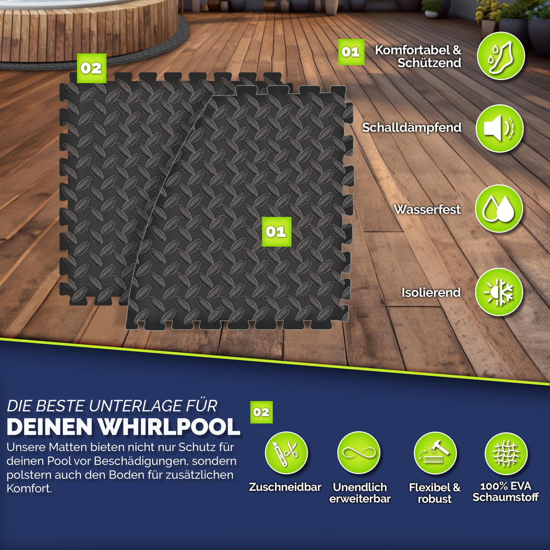 Whirlpool Unterlage rund 240 cm EVA-Schaumstoff Puzzlematte 10 mm - Bild 5