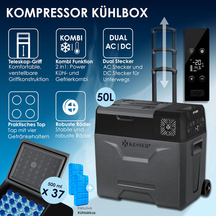 Kompressor-Kühlbox 50 L elektrisch bis -20°C mit App-Steuerung 12/24V 230V - Bild 2