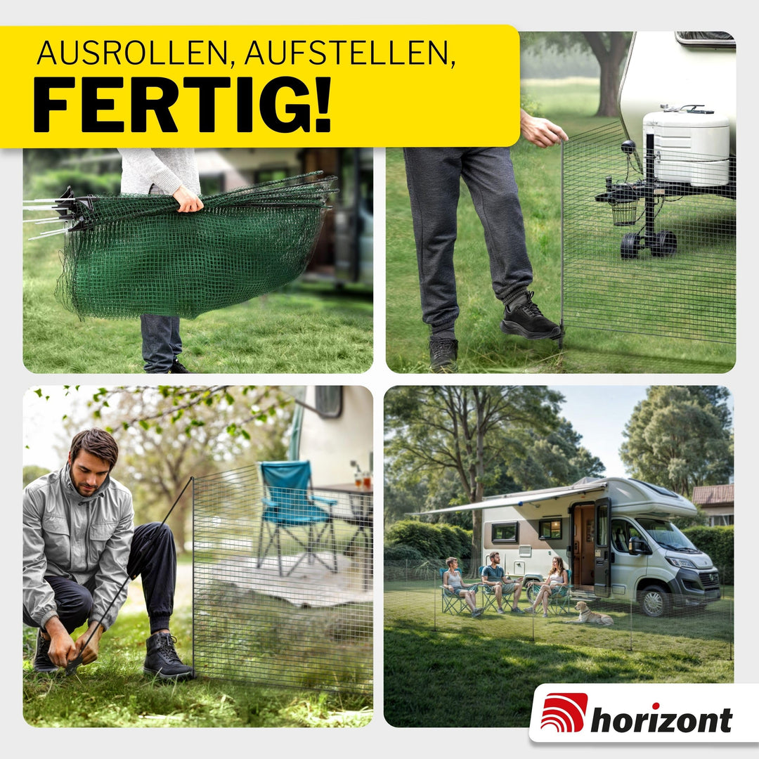 Mobiler Hundezaun 20m x 80cm Steckzaun 12 Pfähle für Garten &amp; Camping - Bild 7