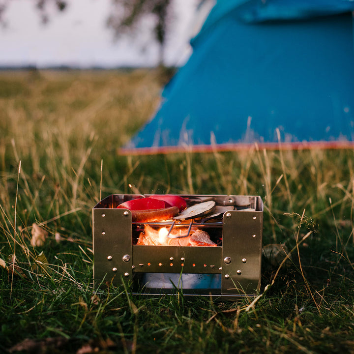 Klappgrill Edelstahl mit Transporttasche für Camping &amp; Picknick - Bild 6