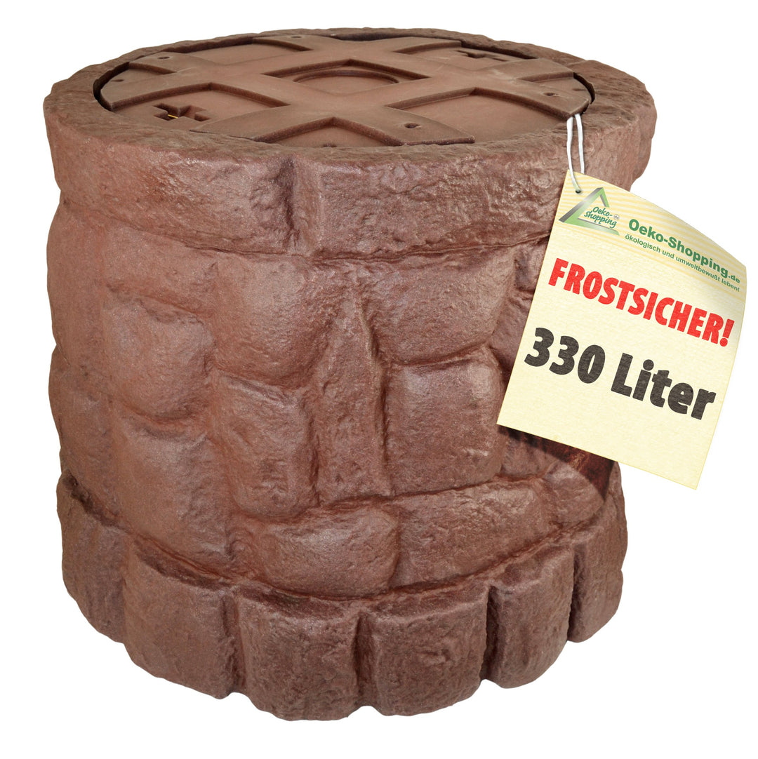 Regentonne Märchenbrunnen 330 Liter mit Wasserhahn, Deckel, frostsicher - Bild 2