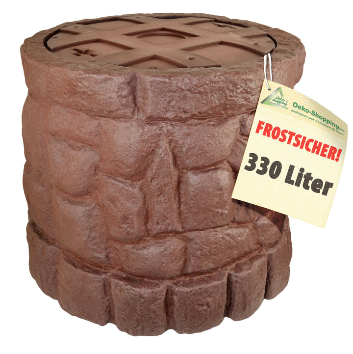 Regentonne Märchenbrunnen 330 Liter mit Wasserhahn, Deckel, frostsicher - Bild 2