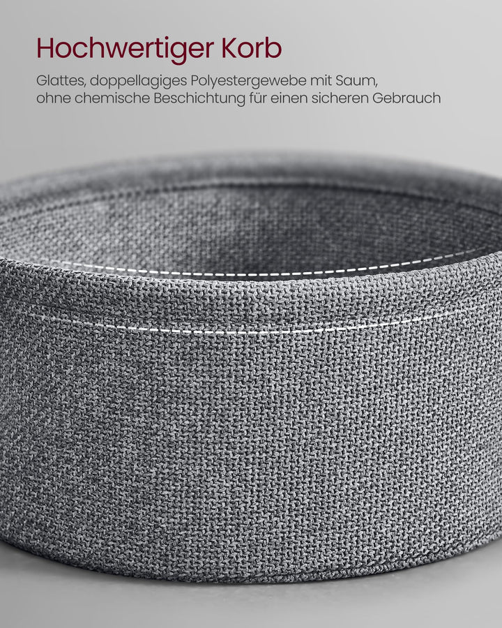 Couchtisch rund mit Stoffkorb 57,7 L Stahlrahmen Wohnzimmer - Bild 5