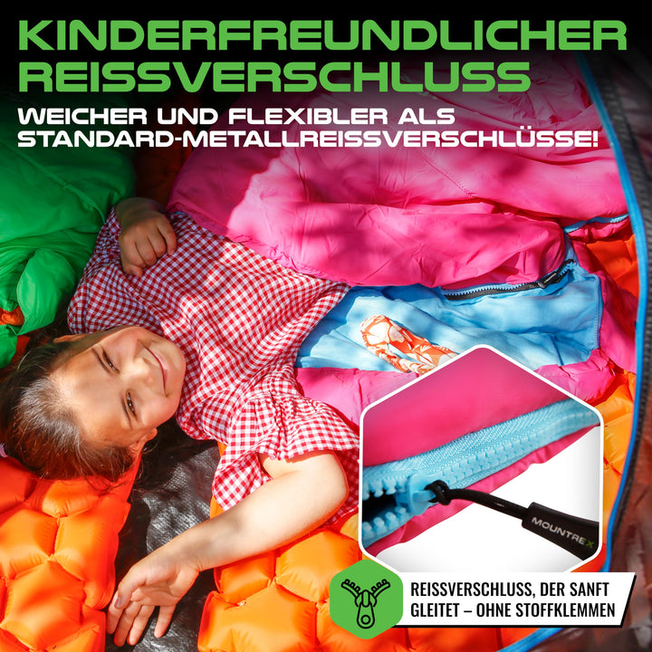 Kinderschlafsack Baumwoll-Innenfutter für Reisen und Camping - Bild 5