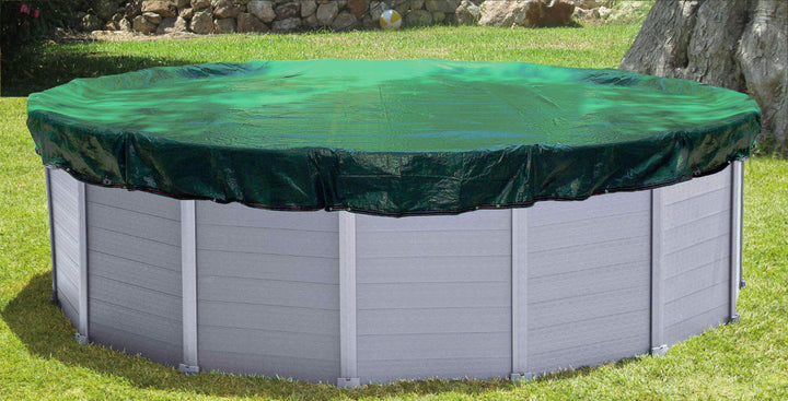 Poolabdeckplane Rund Ø 720 cm Polyethylen 200g/m² für Pools bis 650 cm - Bild 9