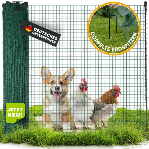 Mobiler Weidezaun ohne Strom 90cm hoch 20m Hunde Camping Garten