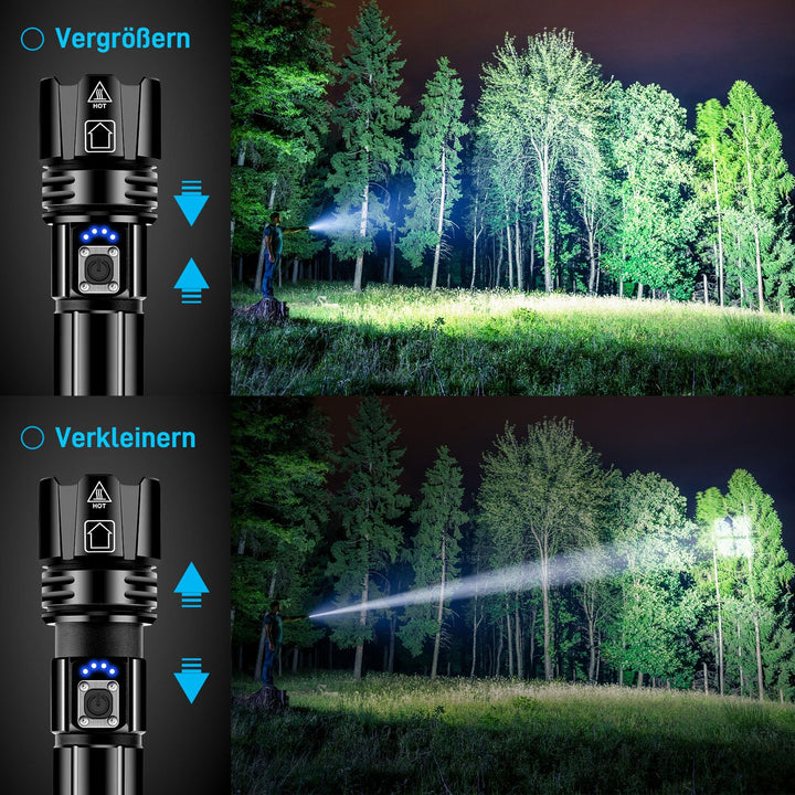 LED Taschenlampe aufladbar 2er-Set XHP70.2 5 Modi IPX7 - Bild 5