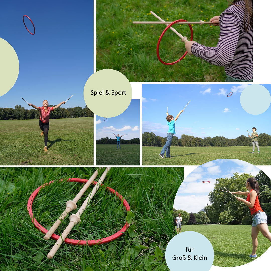 Ringwurfspiel Set für 2 Spieler aus Buchenholz &amp; Biowerkstoff - Bild 4