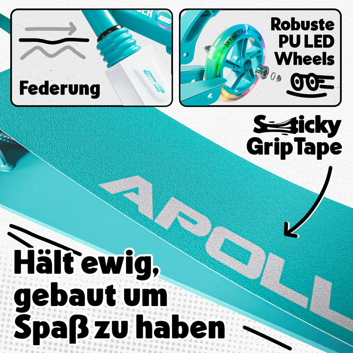 Kinder-Scooter klappbar mit LED-Rädern und Federung ab 6 Jahre - Bild 4