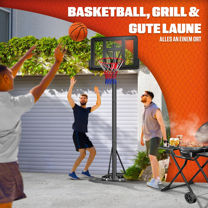 Basketballkorb mit Ständer höhenverstellbar 230–305 cm mit Rollen - Bild 8