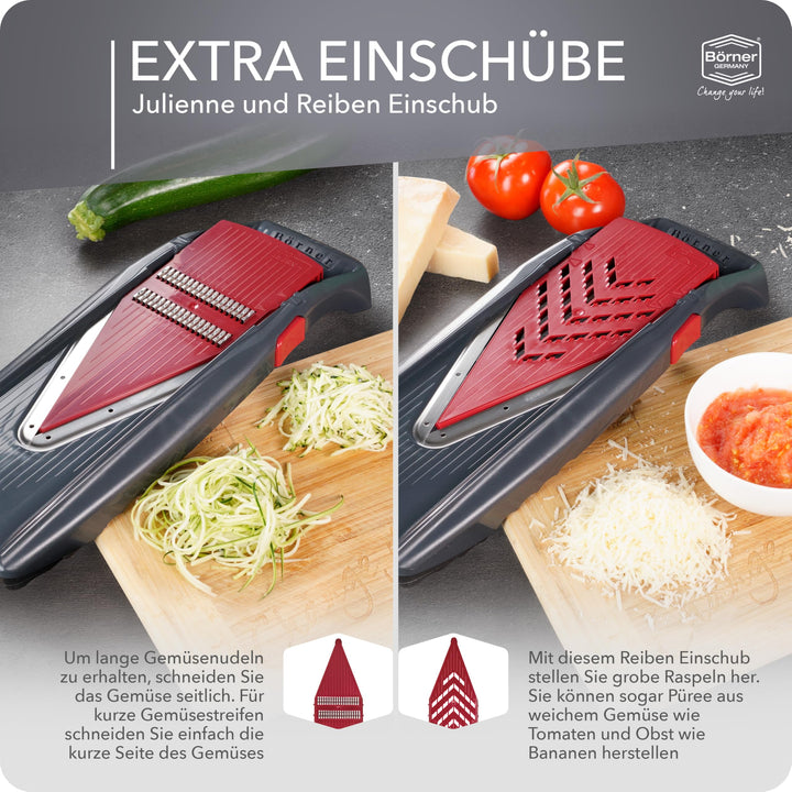 Gemüsehobel Profi-Set mit Marinier-Rolle 5 Einsätze Mandoline - Bild 6