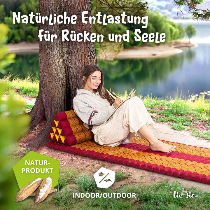 Dreieckskissen Kapok 30x50x30 cm Rückenstütze Meditation Garten - Bild 2