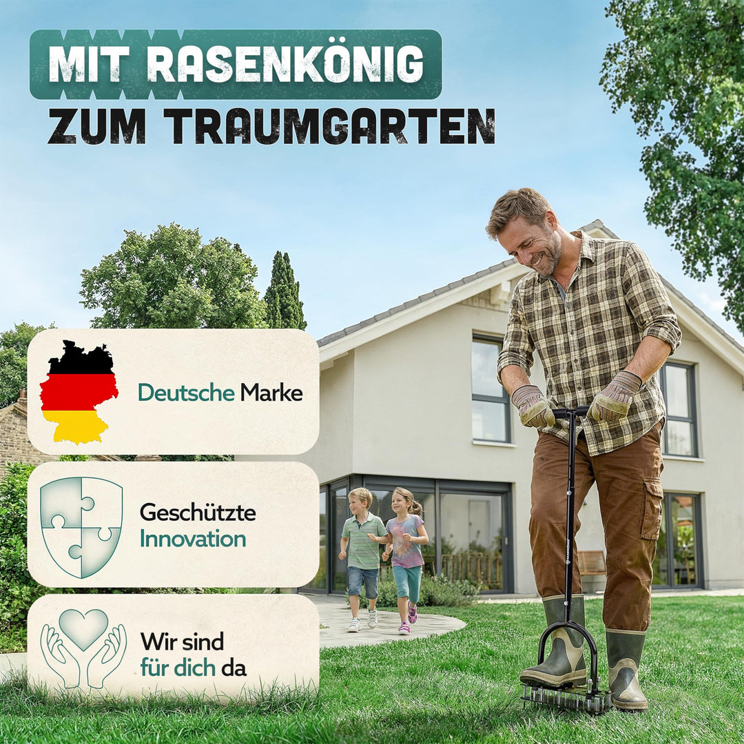 Aerifiziergabel manuell selbstreinigend höhenverstellbar Rasen - Bild 7