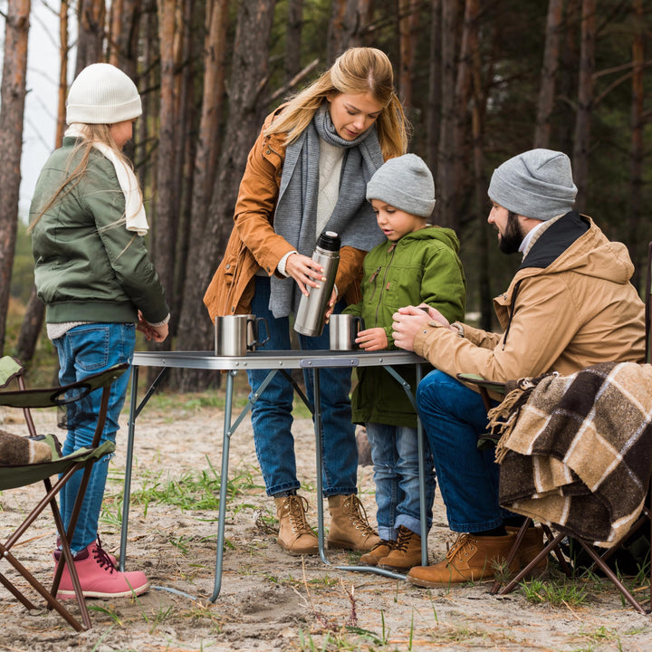 Klapptisch Camping Alu/MDF 80x60x70 cm faltbar grau - Bild 4