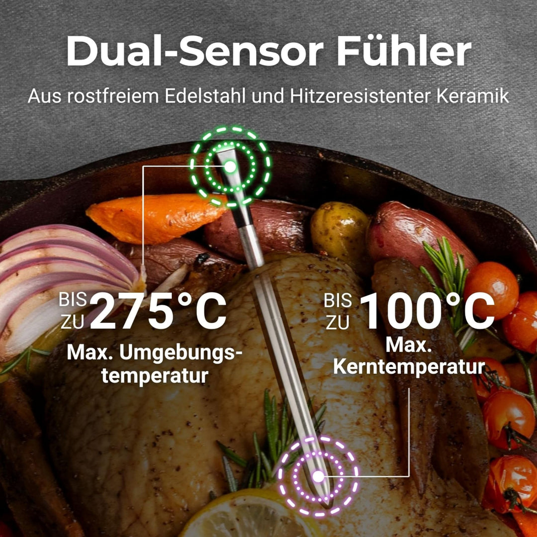 Kabelloses Fleischthermometer Bluetooth 50m Reichweite für Grill &amp; Ofen - Bild 4