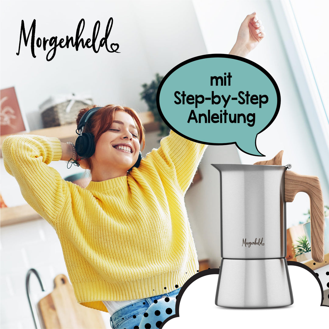 Espressokocher Edelstahl 6 Tassen 300 ml für alle Herdarten - Bild 7