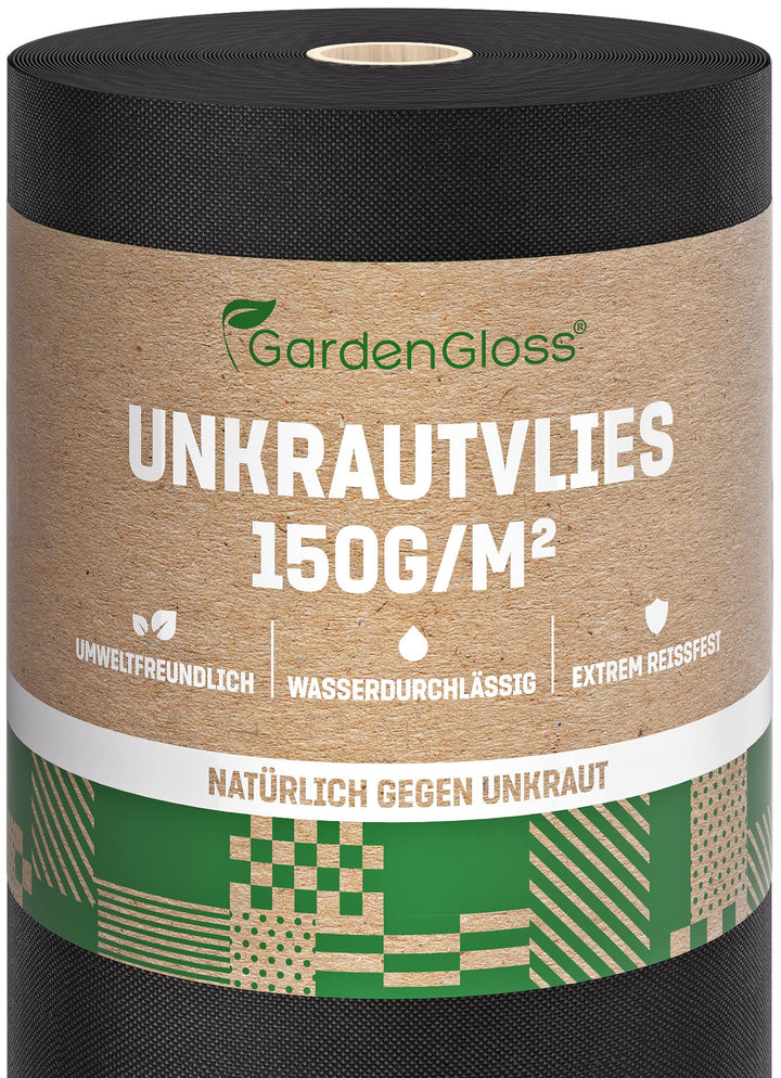 Unkrautvlies 150g/m² schwarz 25m x 1m Rolle Garten