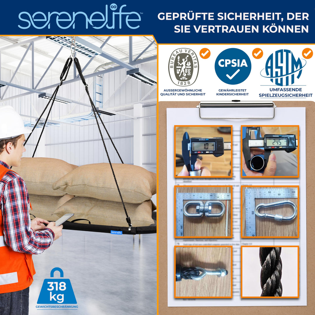Nestschaukel oval 170 cm für 3 Personen bis 317 kg, 360°-Drehung - Bild 5