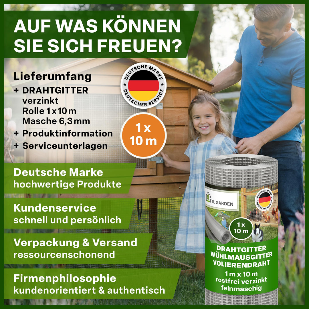 Drahtgitter feinmaschig verzinkt 1x10m Wühlmaus- &amp; Tierschutz - Bild 7