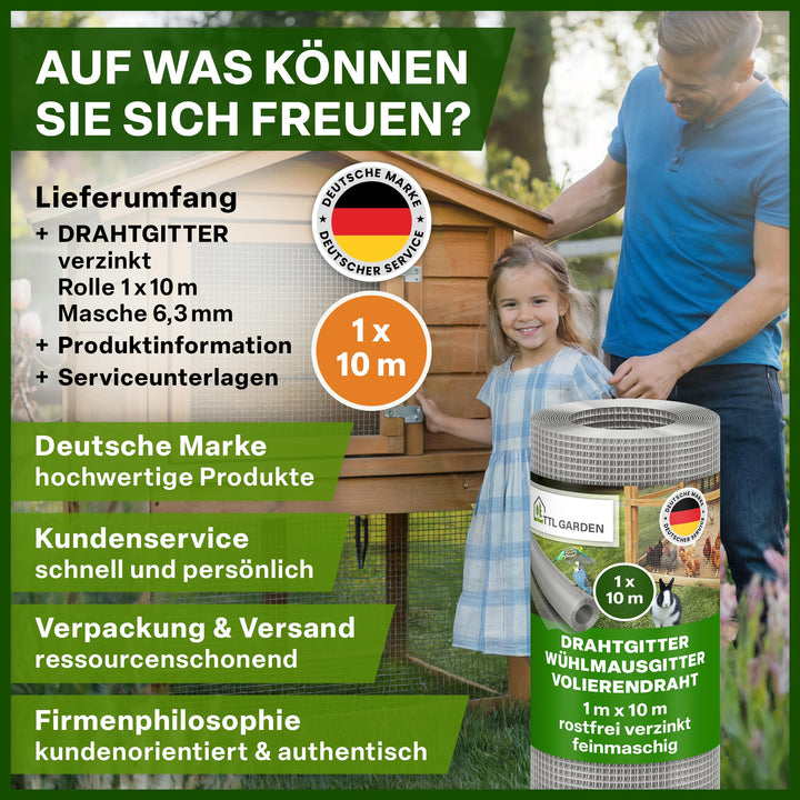Drahtgitter feinmaschig verzinkt 1x10m Wühlmaus- &amp; Tierschutz - Bild 7