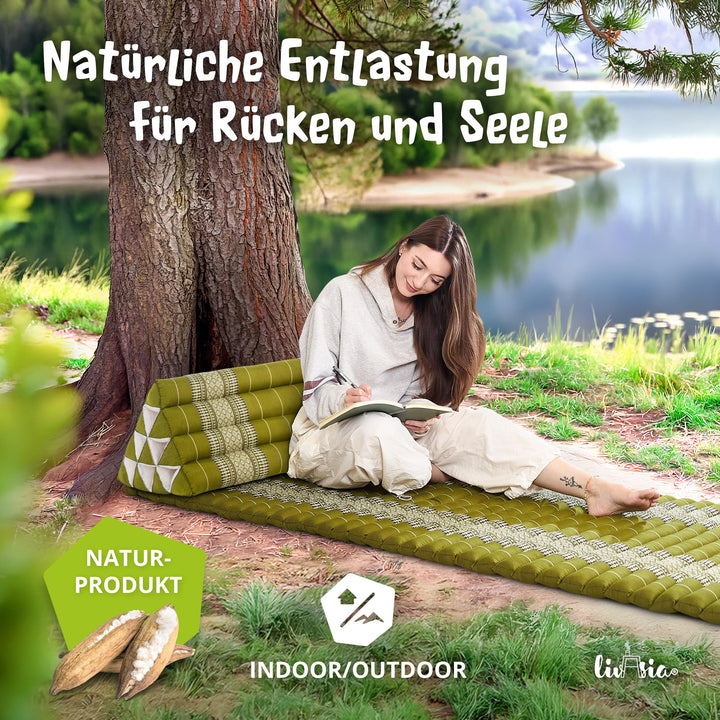 Dreieckskissen Kapok Breit 80cm Rückenstütze Outdoor Paare - Bild 2