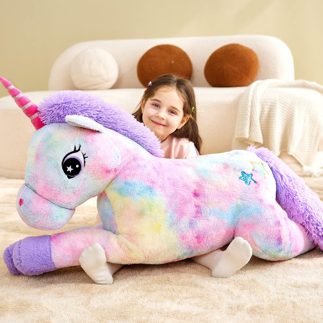 Einhorn Plüschtier XXL 110cm Riesen Kuscheltier bunt - Bild 5