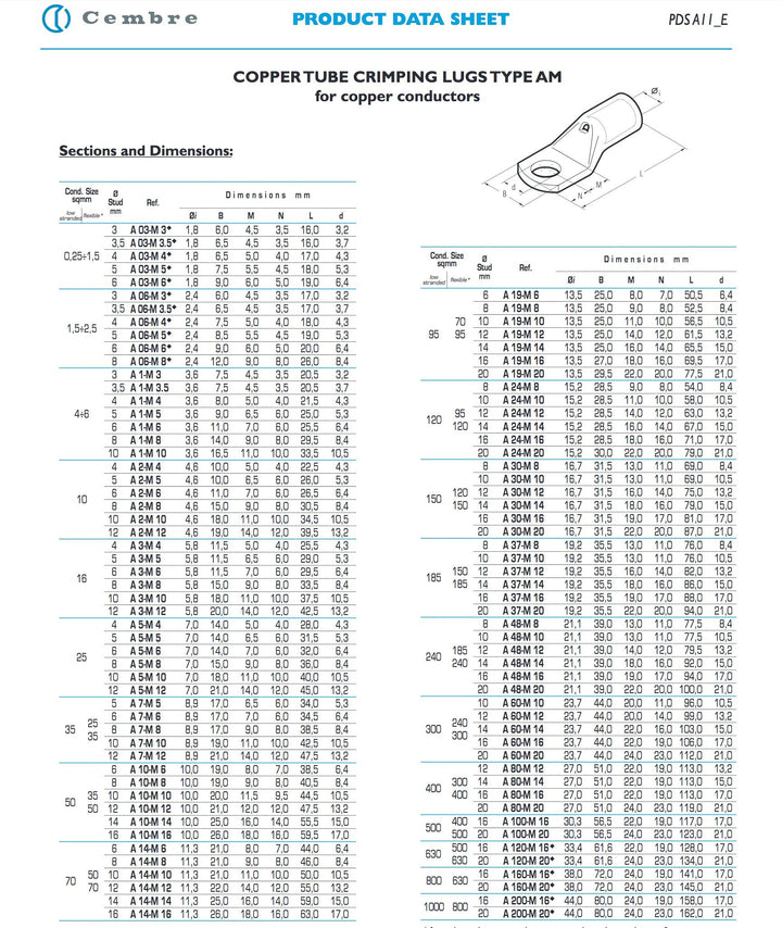 Rohrkabelschuhe Set unisoliert 68-teilig 25–50mm² M6/M8/M10 - Bild 5