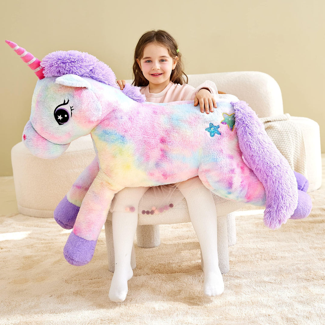 Einhorn Plüschtier XXL 110cm Riesen Kuscheltier bunt - Bild 2