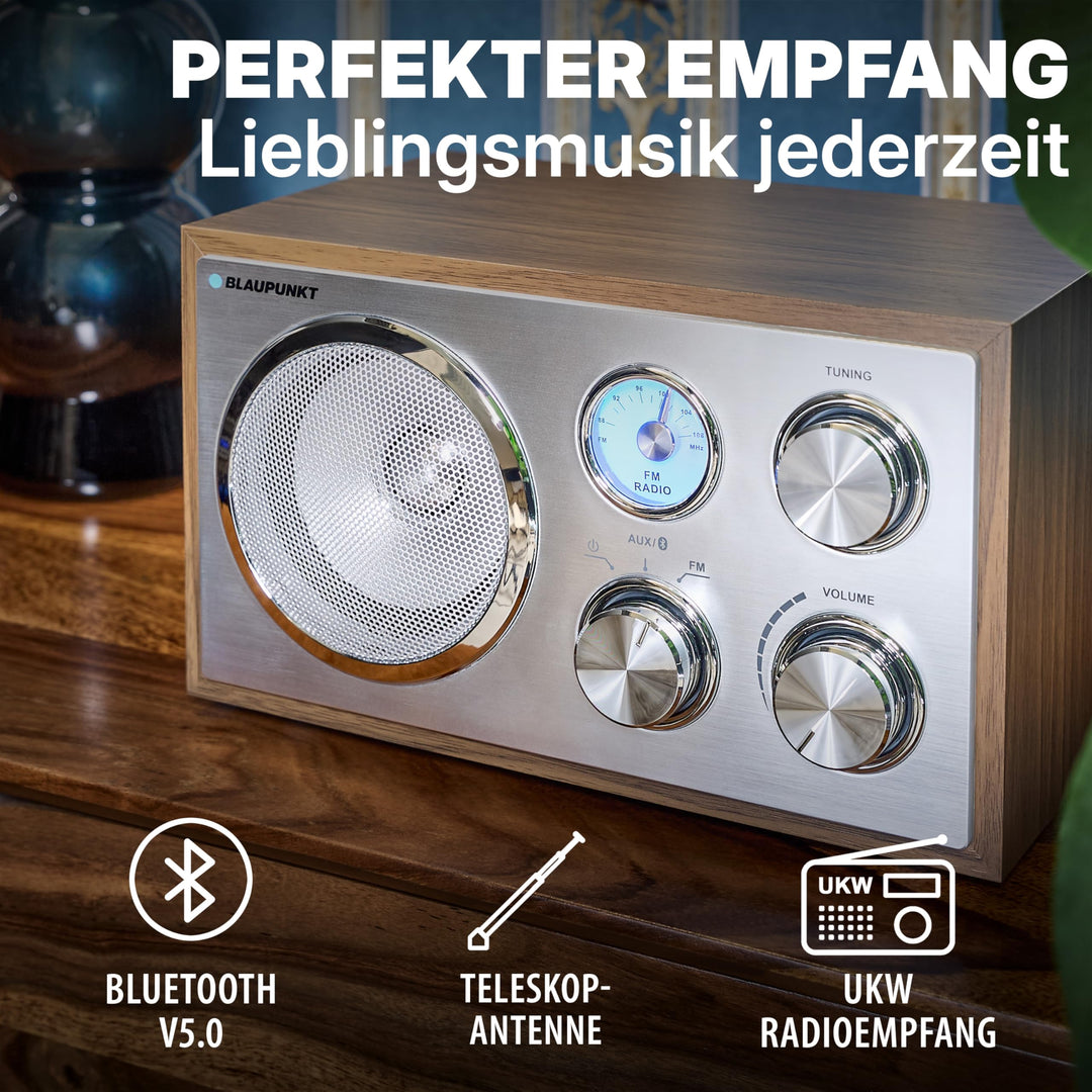 Nostalgieradio Holzkorpus UKW/FM Bluetooth AUX Retro-Design - Bild 2