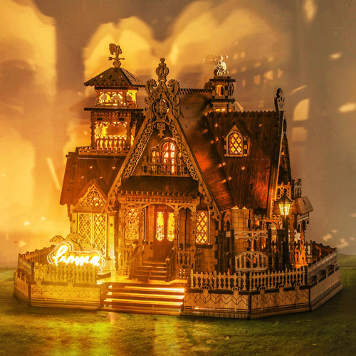 3D Holzpuzzle LED Miniatur Cottage DIY Bausatz 251 Teile
