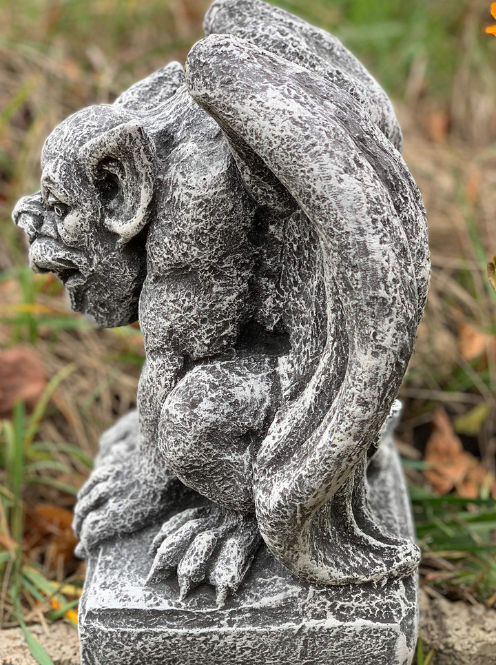 Gargoyle Torwächter Steinguss frostfest bis -30°C Gartenfigur - Bild 6