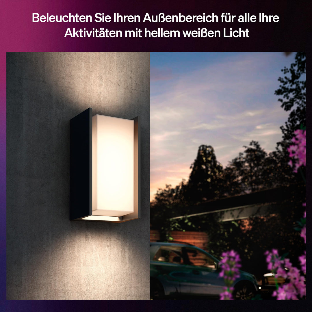 Smarte Outdoor-Wandleuchte Aluminium Anthrazit IP44 mit Farbwechsel - Bild 4