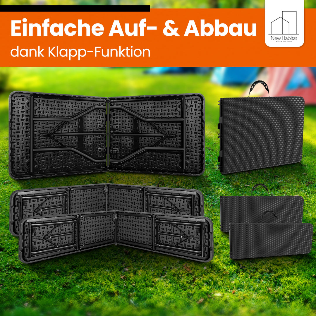Bierzeltgarnitur Polyrattan klappbar 180 cm für 8 Personen - Bild 3