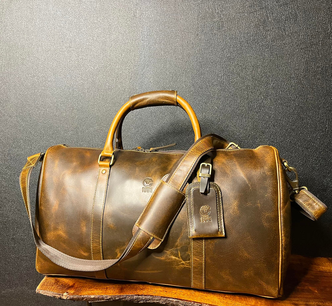 Reisetasche Herren Echtleder Büffelhaut Weekender Handgepäck - Bild 7