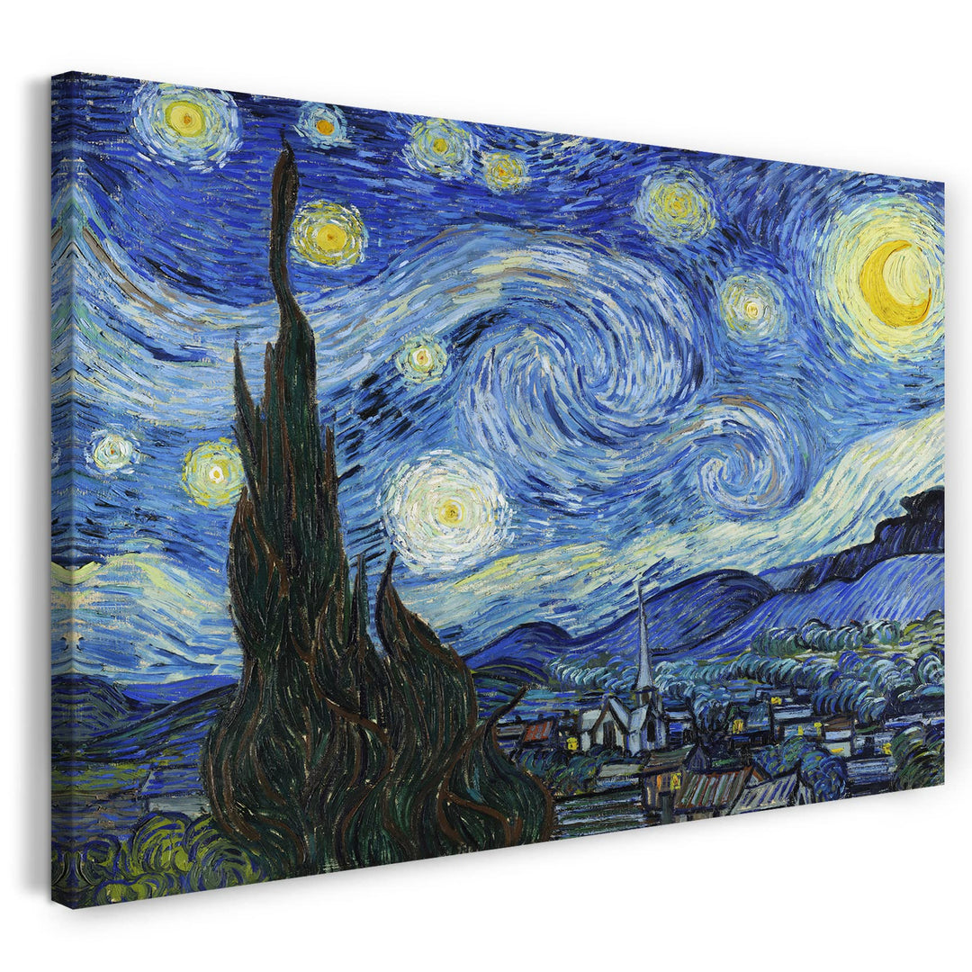 Leinwandbild Van Gogh Sternennacht 80x60 cm auf Keilrahmen
