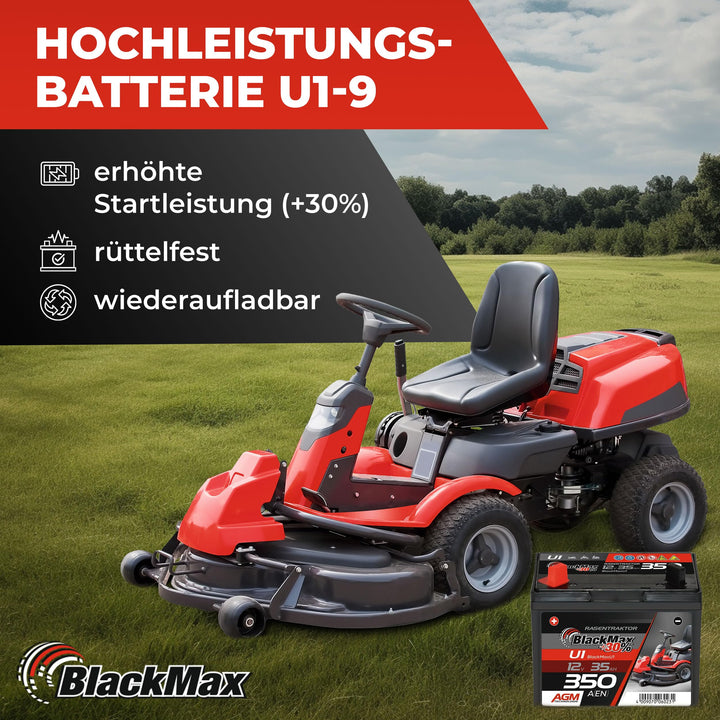 Rasentraktor Batterie 12V 35Ah 350A AGM Pluspol Links wartungsfrei - Bild 2