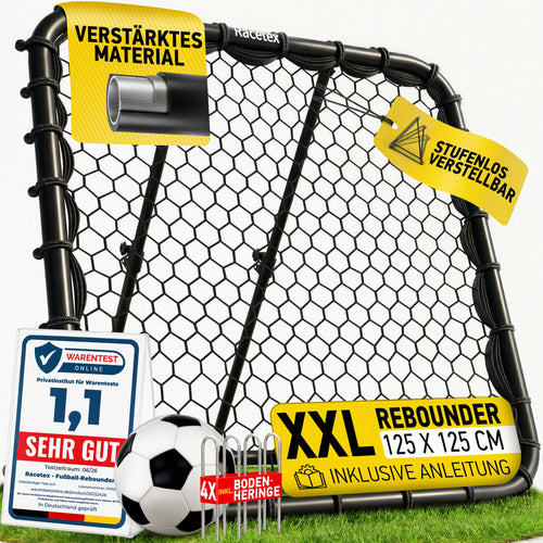 Fussball Rebounder 125x125 cm stufenlos verstellbar für alle Böden
