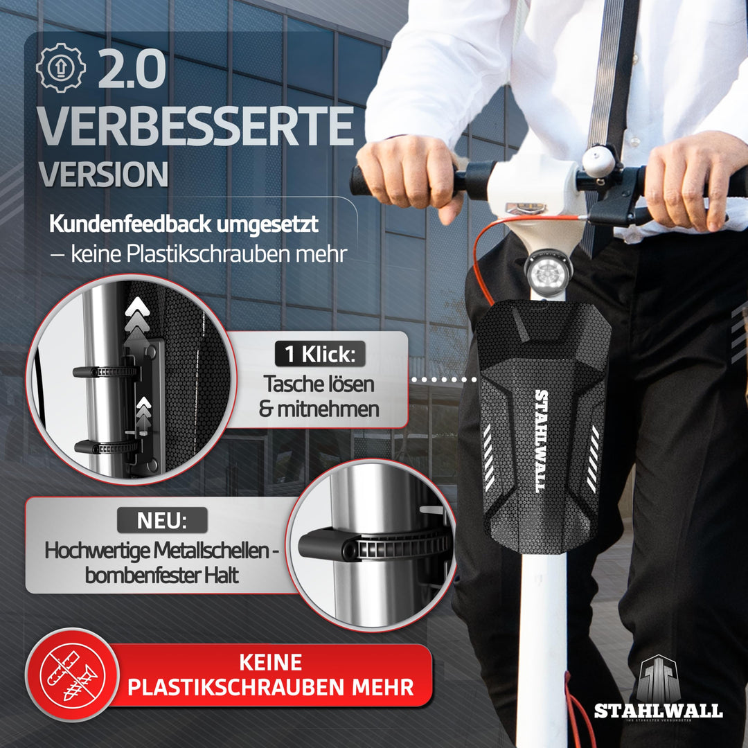 E-Scooter Schloss Handschellen-Design 8mm Stahl mit Tasche - Bild 6