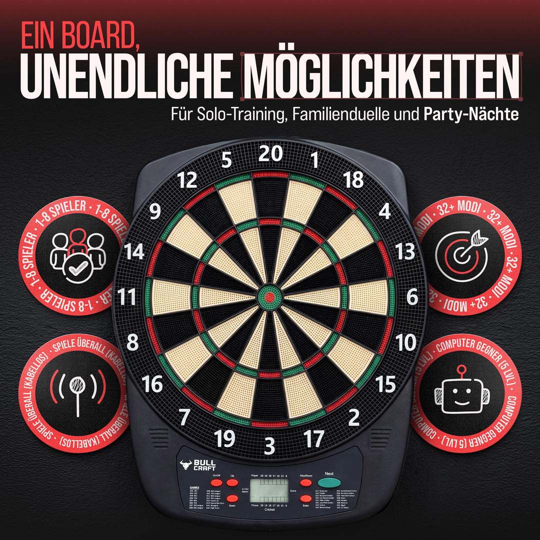 Elektronische Dartscheibe Softdart 1-8 Spieler kabellos nutzbar - Bild 5