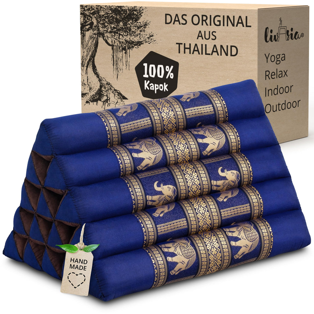Rückenstützkissen Dreieck extrahohe Kapokfüllung Thaiseide 38x55x35cm
