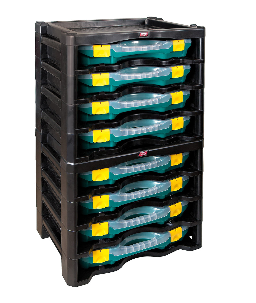 Stapelbare Multibox mit 4 Kleinteileboxen Polypropylen 447x314x360mm - Bild 3