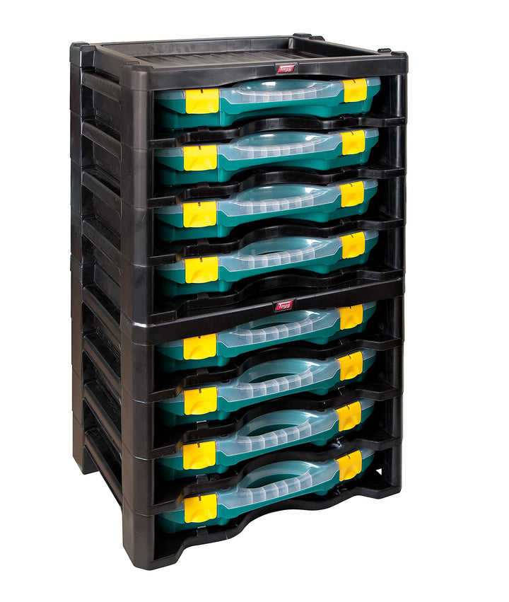 Stapelbare Multibox mit 4 Kleinteileboxen Polypropylen 447x314x360mm - Bild 3