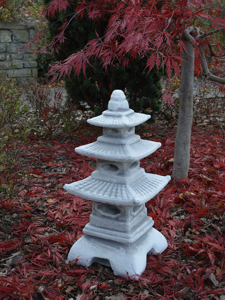 Japanische Steinlaterne Pagode Steinguss 47 cm frostsicher Grau - Bild 4