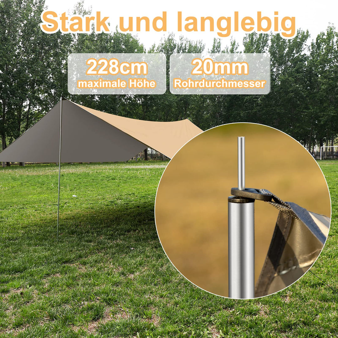 Camping Tarp 4x3m wasserdicht Ripstop Polyester mit Zubehör - Bild 5