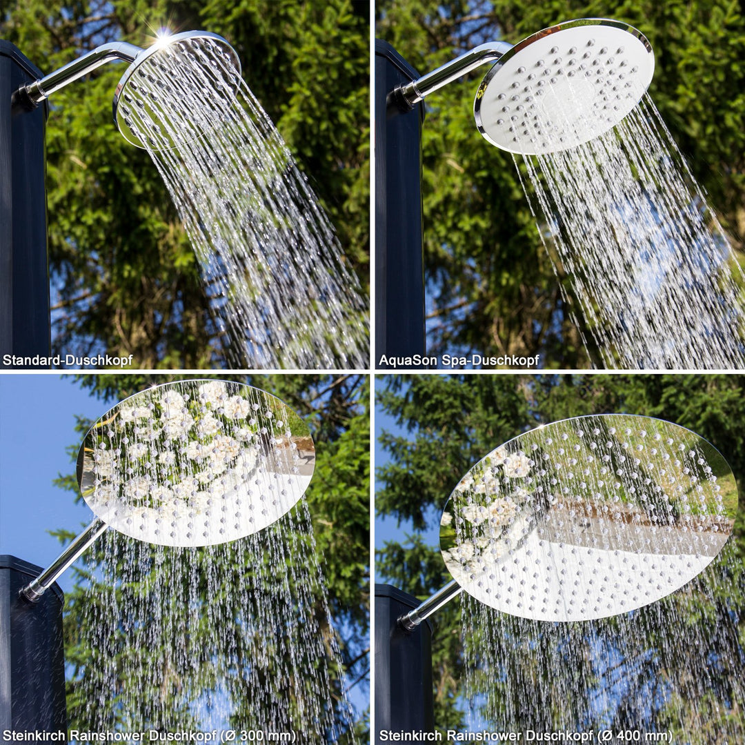 Solar Gartendusche 35 L Edelstahl-Duschkopf Ø 300 mm mit Fussdusche - Bild 8