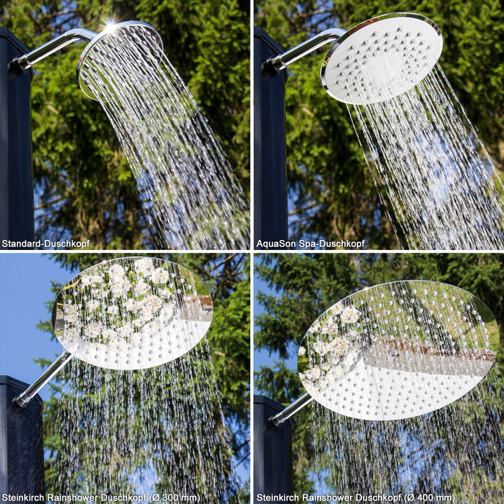 Solar Gartendusche 35 L Edelstahl-Duschkopf Ø 300 mm mit Fussdusche - Bild 8