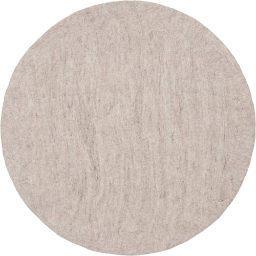 Filzteppich rund Schurwolle beige Ø 90 cm beidseitig nutzbar