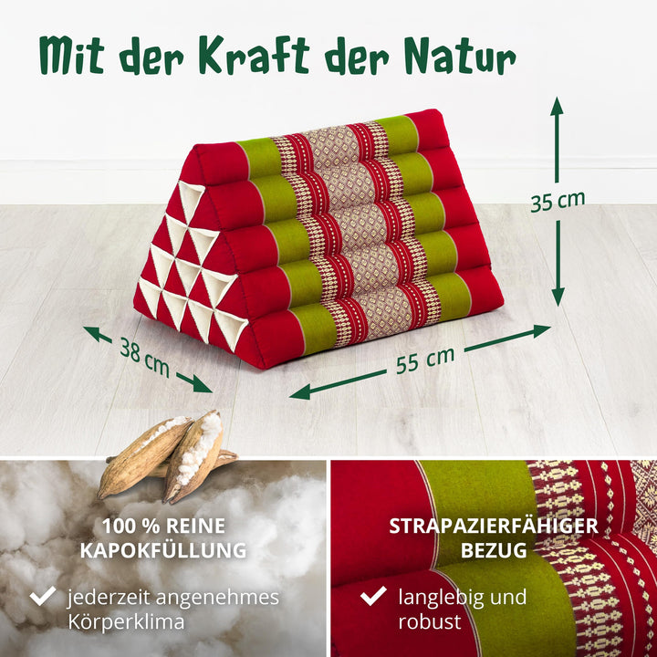 Dreieckskissen Kapok extrahoch 38x55x35cm für Garten und Balkon - Bild 4